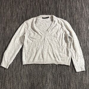 Jenni kayne Flynn cashmere v-neck sweater grey